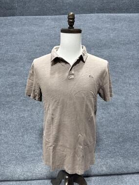 Quiksilver Polo Shirt Mens Large Beige Short Sleeve Tagless Casual Top